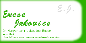emese jakovics business card